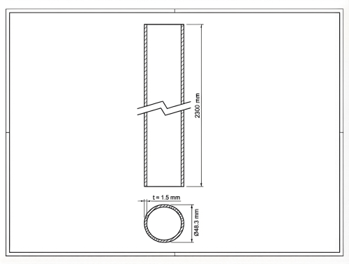 Hekpaal Fi 48,3x1,5, lengte 2,3 m, grafiet RAL 7016 000-227 (2)