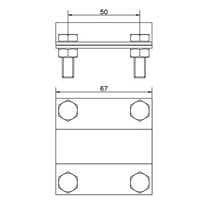 Aardverbinding 2-plaats staaf; B tot 40 mm, Ø 20 mm PV-24-03 (2)