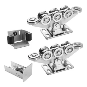 Pakket rijwielen voor zelfdragende schuifpoorten 8-rollen + accessoires KIT voor rail 80