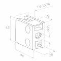 Glashouder 45x45x26 mm, glas 6-10,76 mm, AISI 304, vlak systeem, satijn 000-260 (2)