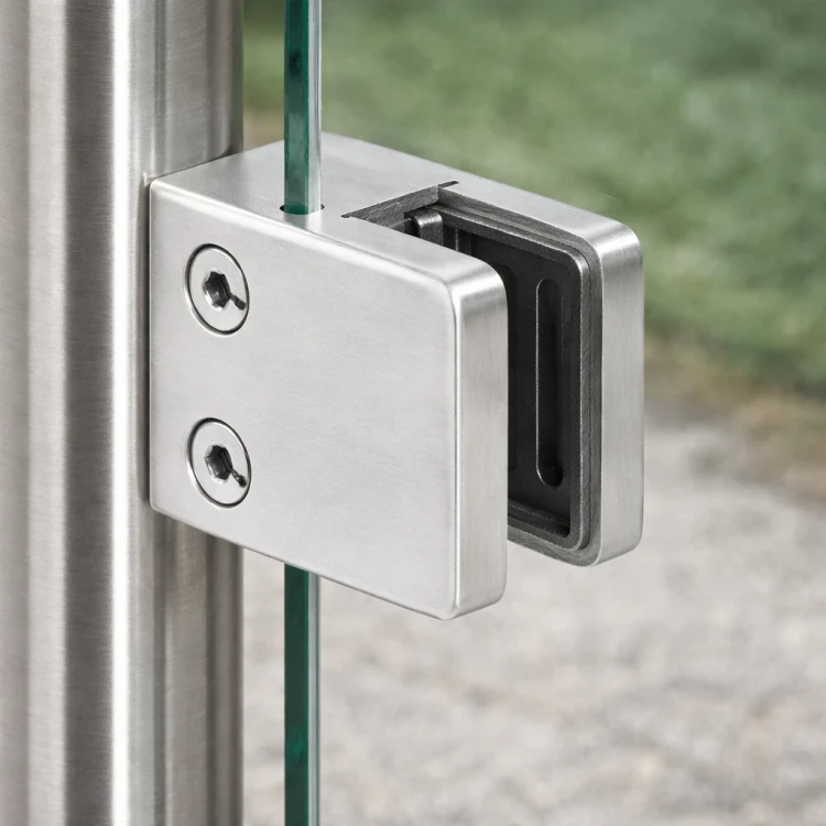 Glashouder 45x45x26 mm, glas 6-10,76 mm, AISI 304, vlak systeem, satijn 000-260 (3)