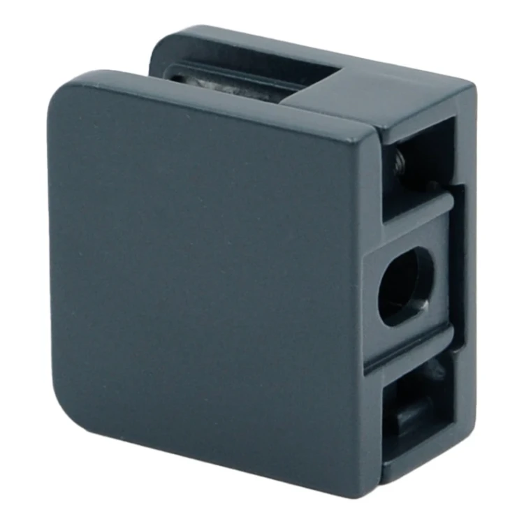 Glashouder 45x45x26 mm antraciet glas 6-10,76 mm zamak vlak systeem gelakt 000-269 (2)