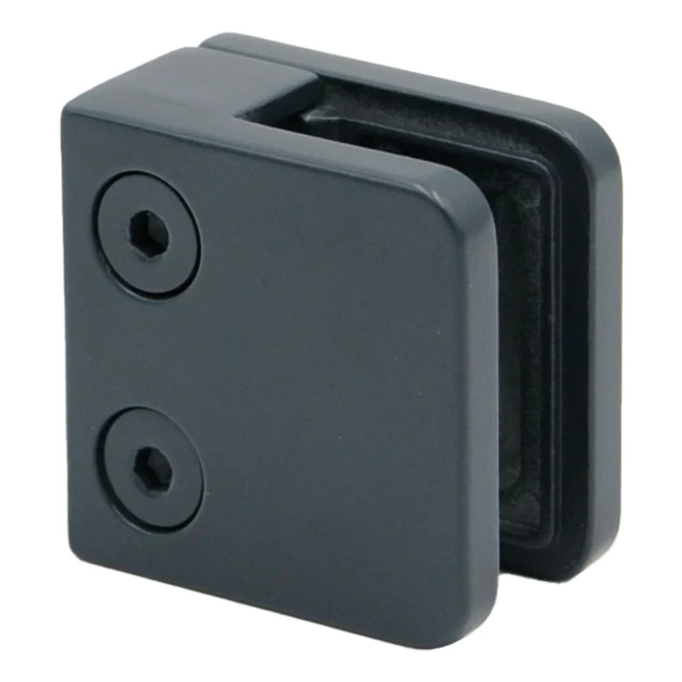 Glashouder 45x45x26 mm antraciet glas 6-10,76 mm zamak vlak systeem gelakt 000-269 (3)