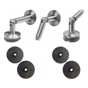 Glazen overkappingssysteem M12. 3-delig, voor trekstang fi 12mm, glas 8-17,52mm (aisi304, universeel, satijn)