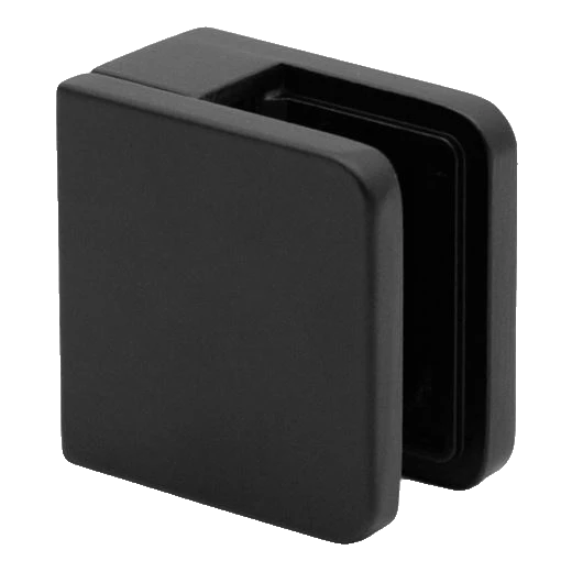 Puntbevestiging voor glas 45x45x26 mm, zwart, glas 6-10,76 mm, zamak, vlak systeem, gelakt 000-286 (1)