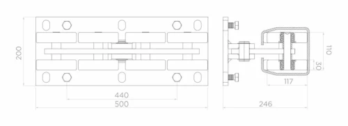 Rijwagen met 8 rollen voor railschuifpoorten 6V.140 000-326 (2)