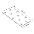 Geperforeerde plaat vlakke verbinder PP 2 40x100x2,0 000-359 (3)