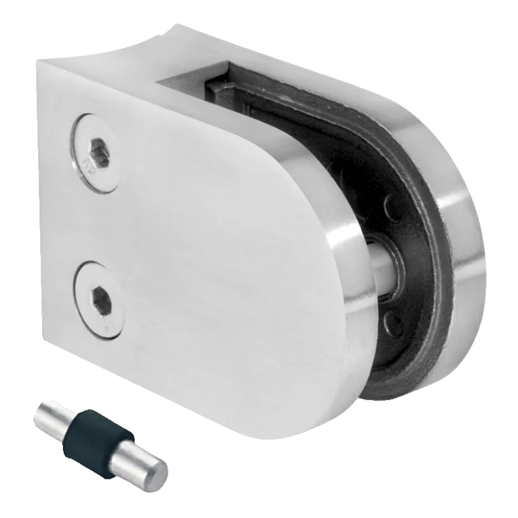 Glashouder 50x40x26 mm met pin, glas 6-10,76 mm, AISI 304, systeem 42,4, glanzend 000-264 (1)
