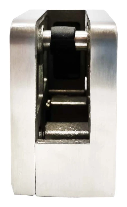 Glashouder 45x45x26 mm met pin-beugel glas 6–10,76 mm AISI 304 vlak systeem satijn 000-268 (2)