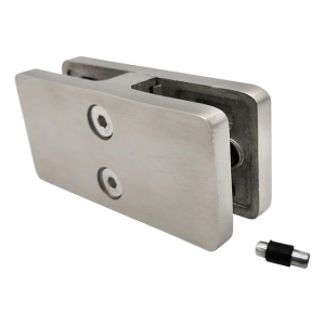 Glashouder 180° 95x45x30 mm met pin glas 6-12,76 mm, AISI 304, satijn