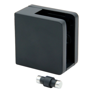 Glashouder 45x45x26 mm voor vlak oppervlak met beugel antraciet