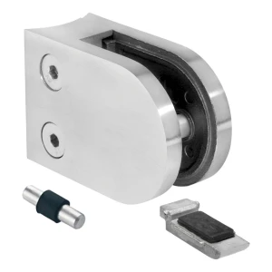 Glashouder 6-12,76 mm beugel en pin 63x45x30 mm AISI 304 systeem 42,4 mm satijn