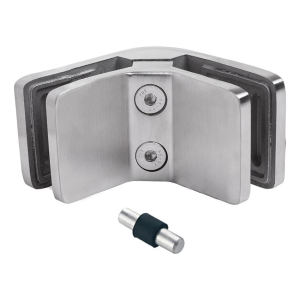 Glashouder 6-12,76 mm 90° vierkant 72x45x30 mm pin AISI 304 satijn