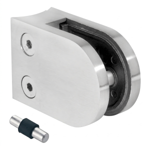 Glashouder 6-12,76 mm 63x45x30 mm met pin AISI 304 systeem 48,3 mm satijn