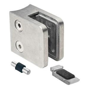 Glashouder 6-10,76 mm 45x45x26 mm beugels en pin zamak systeem 42,4 mm ruw