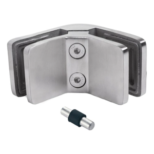 Glashouder 6–10,76 mm vierkant 90° pin 53x45x26 mm AISI 304 satijn