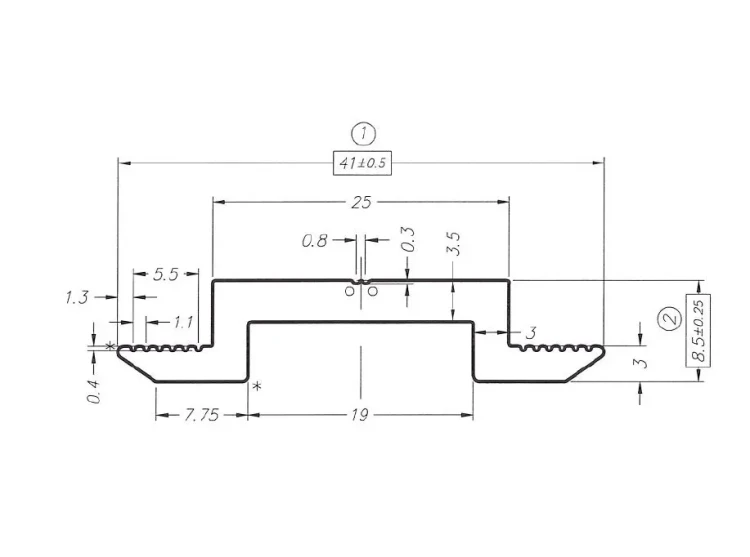 Middenklem H8 Aluminium 6060 gat M8 Geanodiseerd PV-04-04 (1)