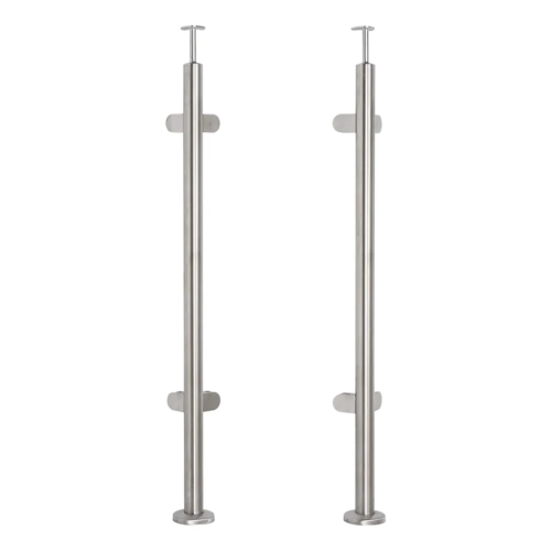 Hoekbalusterpaal voor glas ø 42,4x1060/1102,4mm 4 houders geslepen 000-559 (1)