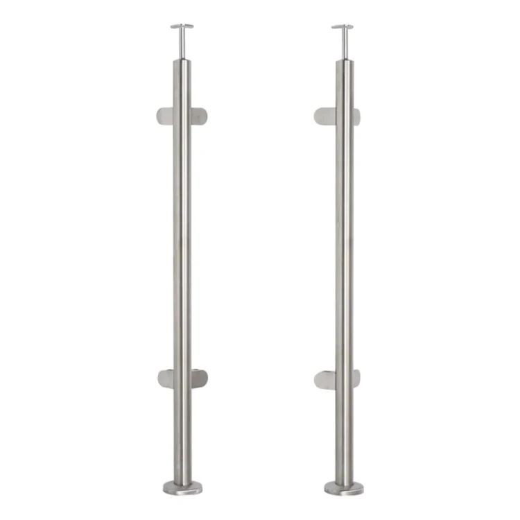 Hoekbalusterpaal voor glas ø 42,4x1060/1102,4mm 4 houders geslepen 000-559 (1)