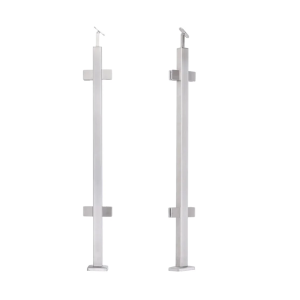 Balustrade tussenpaal 40x40x1060/1100mm 4 glashouders AISI 304