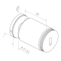 Glazenbevestiging punthouder voor glas 10,38-17,52mm ø 50/30/m10x40 AISI304 vlak systeem goud 000-565 (2)