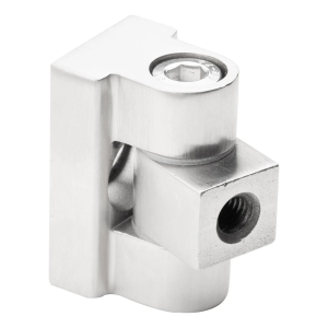 180° scharnier voor glasdrager 45 x 45 x 26 mm vlak systeem AISI304, satijn