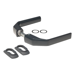 PSG – stalen deurkruk 125×80 mm antraciet, compleet met afdekplaatjes