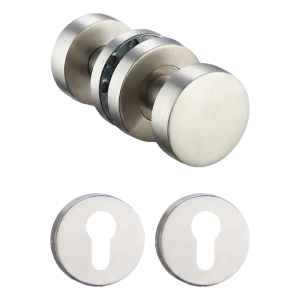 PSG deurknoppenset beweegbaar van roestvrij staal met ronde rozetten PZ