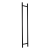 PINOX dubbelzijdige deurgreep rond zwart fi 32 x 1400 mm AISI 304 000-747 (1)