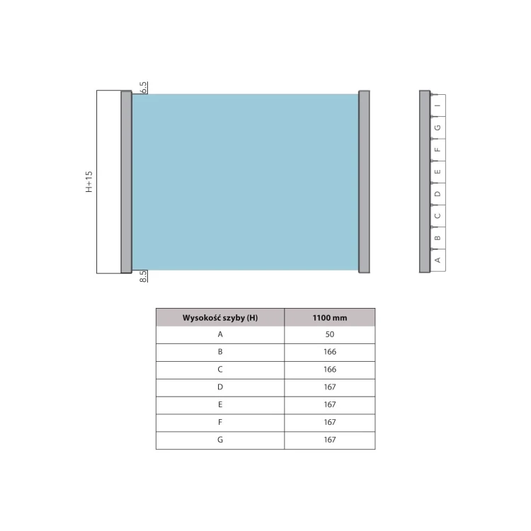 Kozza KB5000 – compleet Frans balkon aluminium H1100 mm, vlak systeem, mat geanodiseerd 000-850 (9)