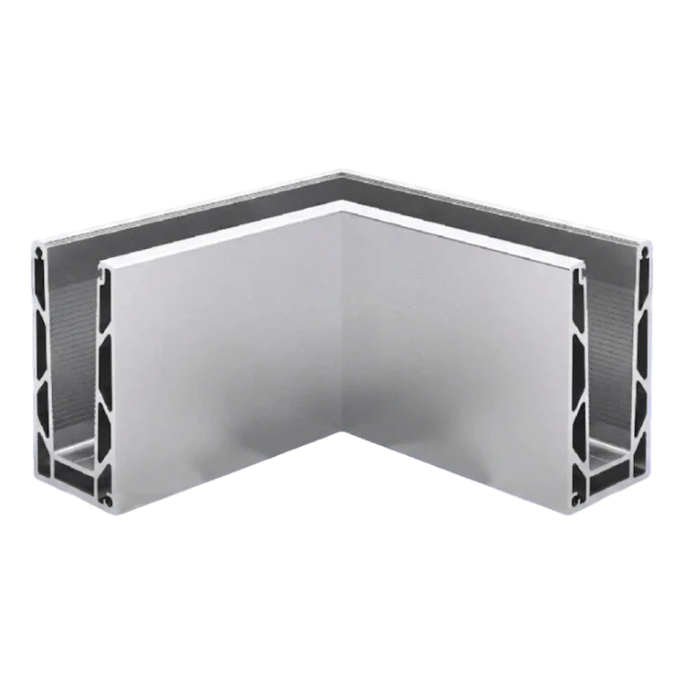 Kozza KE100 – U-profiel binnenhoek 90° voor volledig glazen balustrades, bevestiging van bovenaf 000-854 (1)