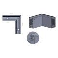 Kozza KE 100 – U-profiel binnenhoek 90° voor volledig glazen balustrades, donkergrijs 000-855 (4)