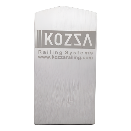 Kozza eindkap zijkant links voor glazen balustrade profiel U KE 100 – geanodiseerd aluminium mat 000-857 (1)