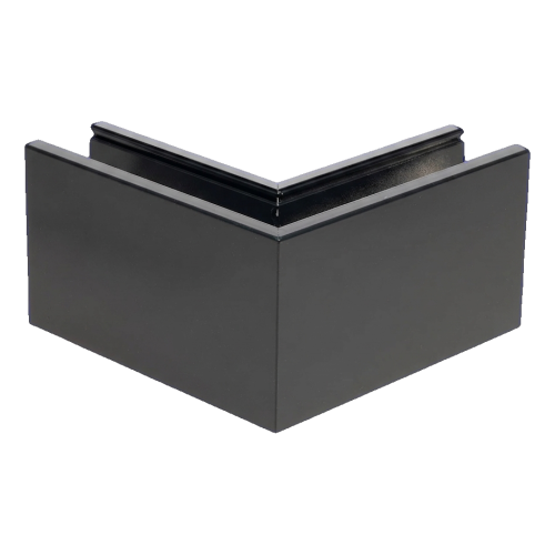 Kozza KE 100 – U-profiel hoekstuk uitwendig 90° voor volledig glazen balustrades, donkergrijs RAL 7021 000-858 (2)