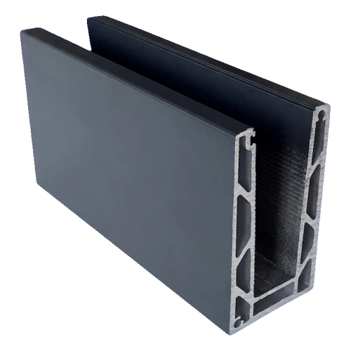 Kozza KE 100 – U-profiel voor volledig glazen balustraden 5000 mm donkergrijs 000-862 (1)