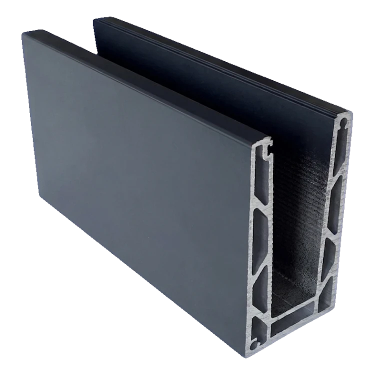 Kozza KE 100 – U-profiel voor volledig glazen balustraden 5000 mm donkergrijs 000-862 (1)