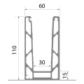 Kozza KE 100 – U-profiel voor volledig glazen balustraden 5000 mm donkergrijs 000-862 (5)