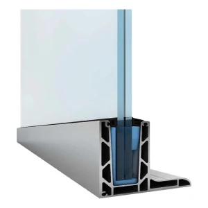 Kozza KE 105 – aluminium L-profiel voor volledig glazen balustrades 5000 mm