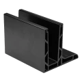 Kozza KE 105 – aluminium L-profiel voor volledig glazen balustrades 5000 mm zwart 000-872 (1)