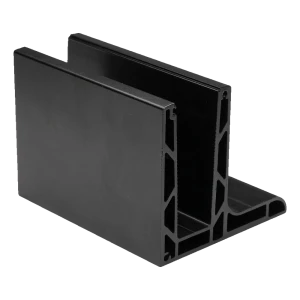 Kozza KE 105 – aluminium L-profiel voor volledig glazen balustrades 5000 mm zwart