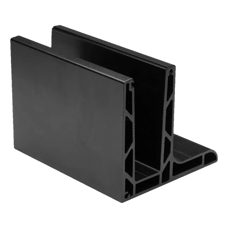 Kozza KE 105 – aluminium L-profiel voor volledig glazen balustrades 5000 mm zwart 000-872 (1)