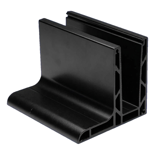 Kozza KE 105 – aluminium L-profiel voor volledig glazen balustrades 5000 mm zwart 000-872 (2)