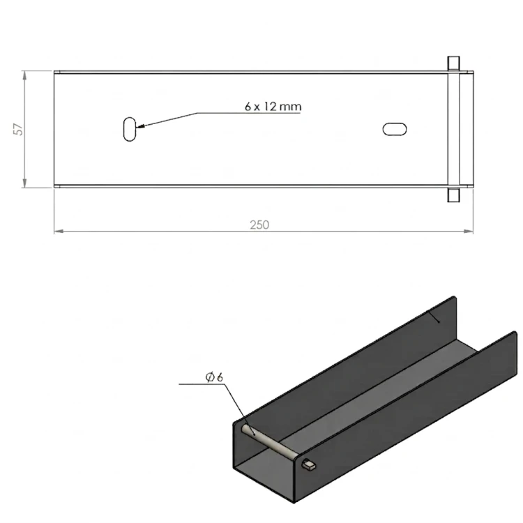 C-profiel connector beugel voor funderingsplaat 250x55 groen GPV-700-43 (3)