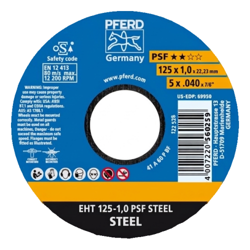 PFERD EHT 125-1,0 PSF Steel – doorslijpschijf voor staal 125 x 1,0 mm 000-946 (2)