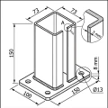 Basis voor hekpaal 80x80 mm 8 mm zwart 000-786 (5)