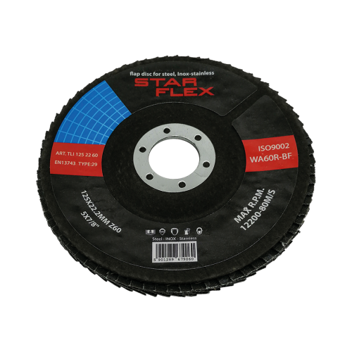Star Flex – gebogen lamellenschijf T29 125 mm zirkoon korrel 60 INOX 000-963 (1)