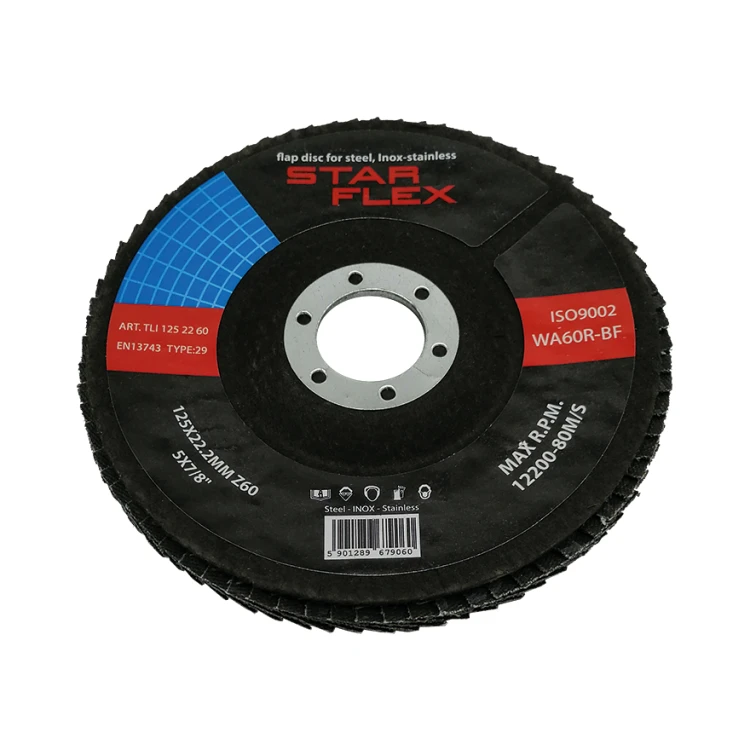 Star Flex – gebogen lamellenschijf T29 125 mm zirkoon korrel 60 INOX 000-963 (1)