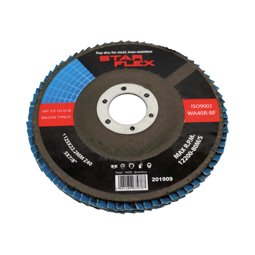 Star Flex – platte lamellenschijf T27 125 mm zirkonium korrelgrootte 40 INOX 000-968 (1)