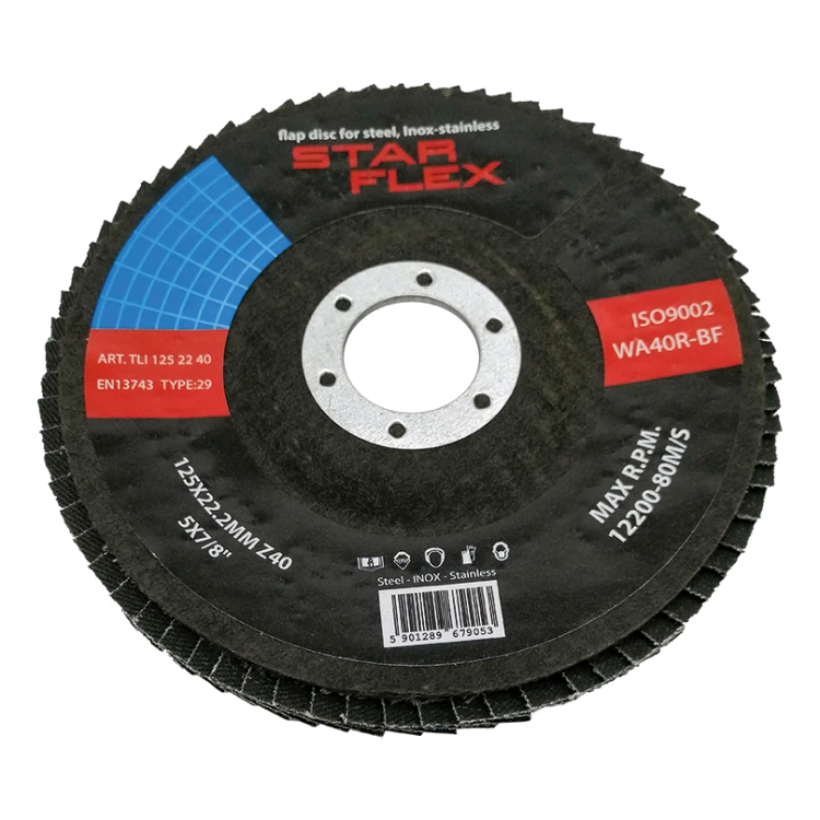 Star Flex – zirkonium lamellenschijf T29 125 mm korrelgrootte 40 voor roestvrijstaal 000-975 (1)