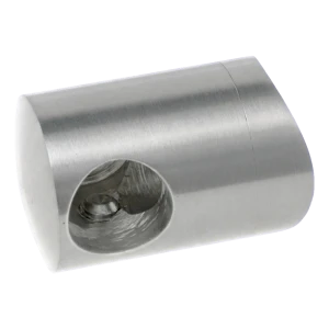 PSG eindbeugel rechts voor staaf ø16 mm – montage op buis ø42,4 mm, AISI 304 satijn